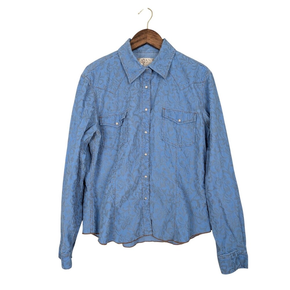 Ryan Michael Womens Corduroy Pearl Snap Shirt Size Medium